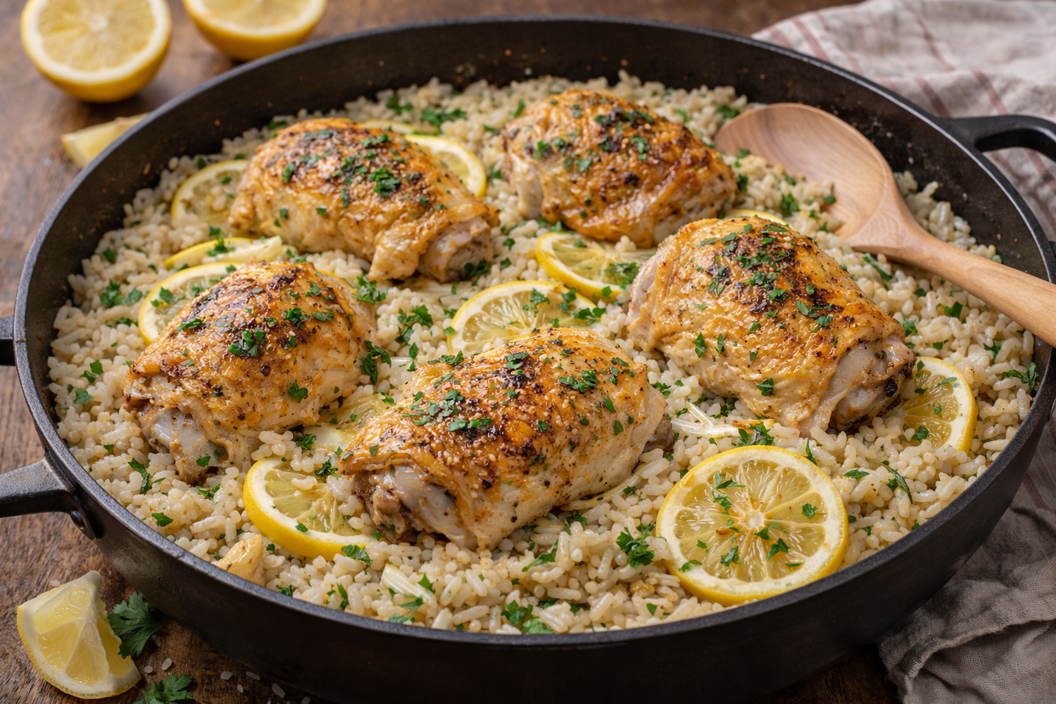 Photo of One-Pan Lemon Herb Chicken and Rice (Easy Lunch) recipe
