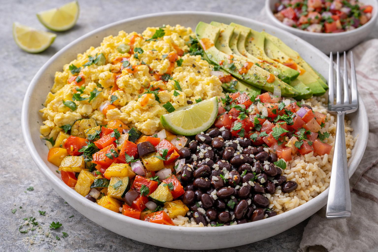 Photo of Sunrise Veggie Egg Burrito Bowl recipe