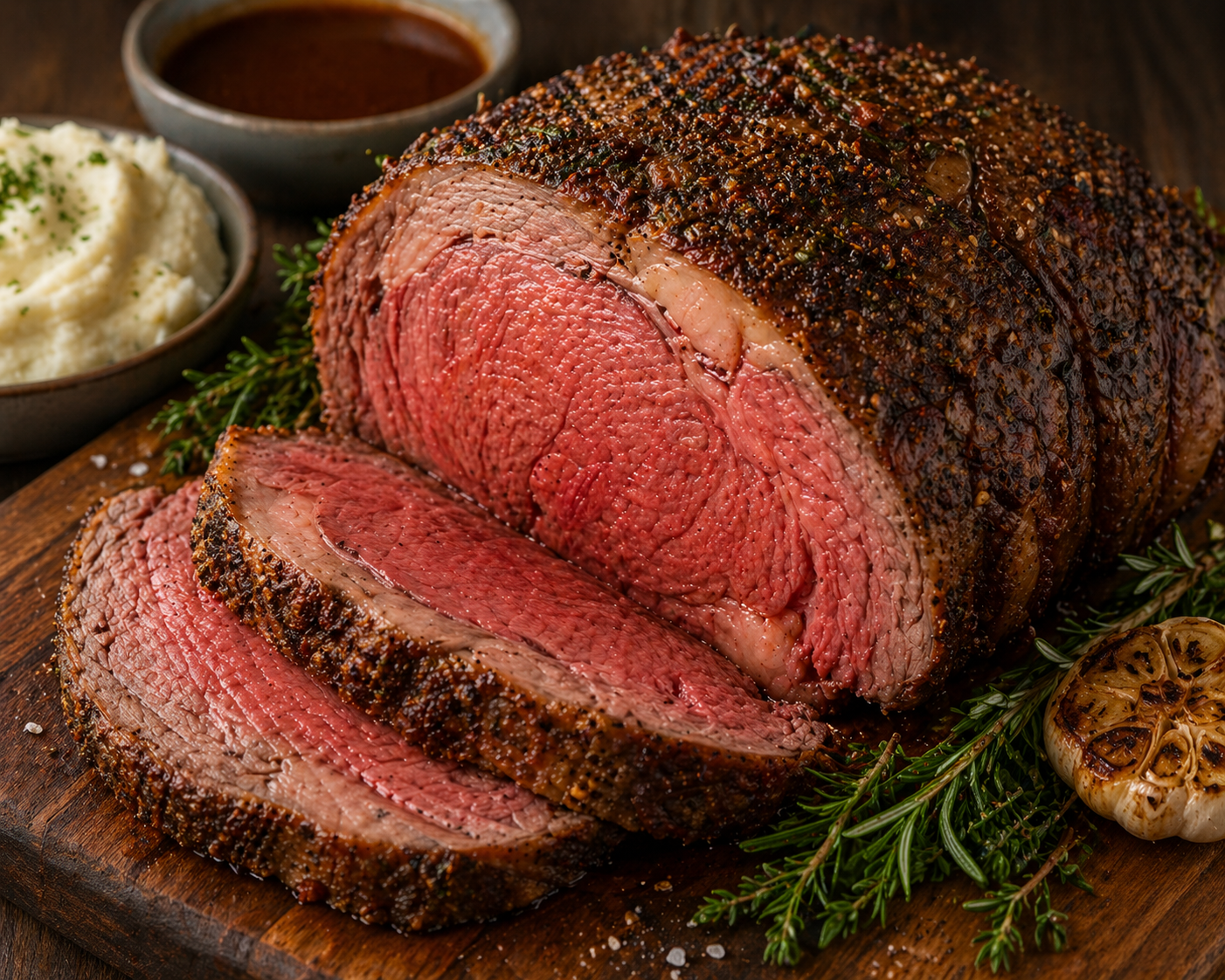 Photo of Herb-Crusted Prime Rib with Garlic Butter recipe