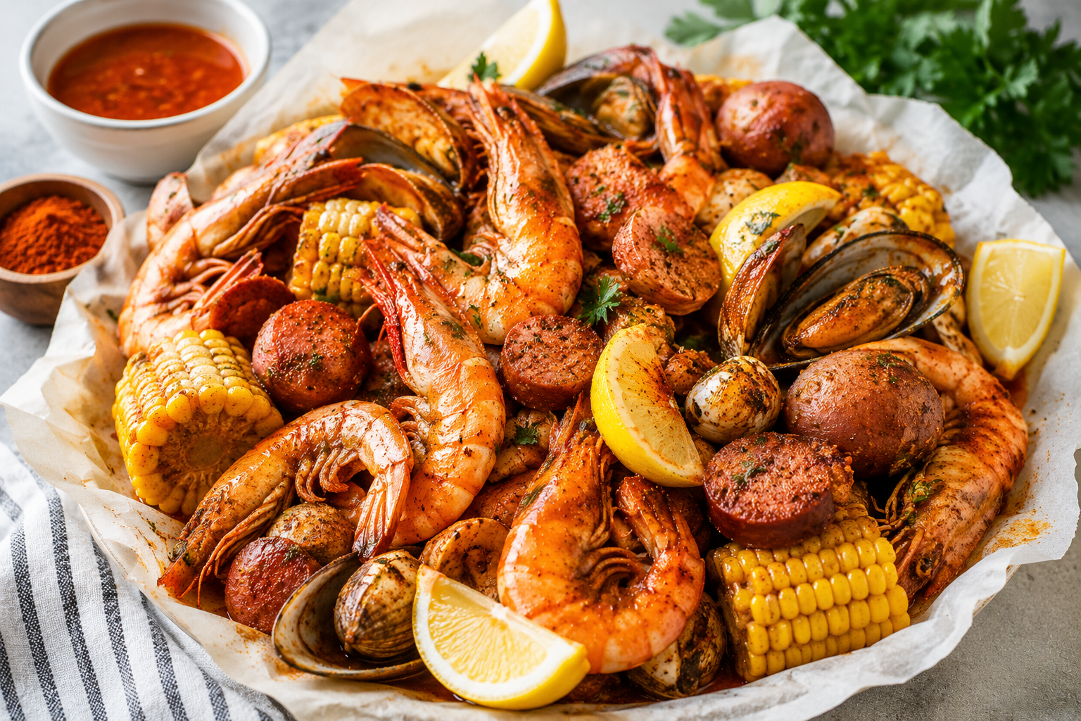 Photo of Cajun Seafood Boil Recipe with Lemon & Smoked Paprika recipe