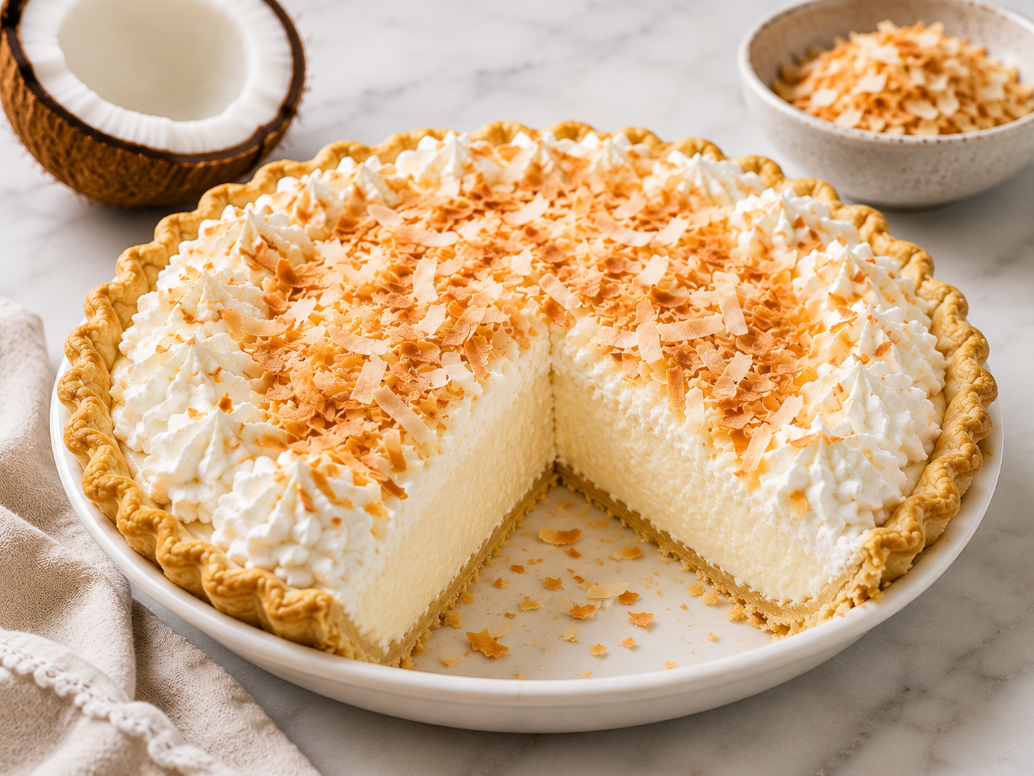 Photo of Coconut Pie with Cream of Coconut and Toasted Coconut Topping recipe