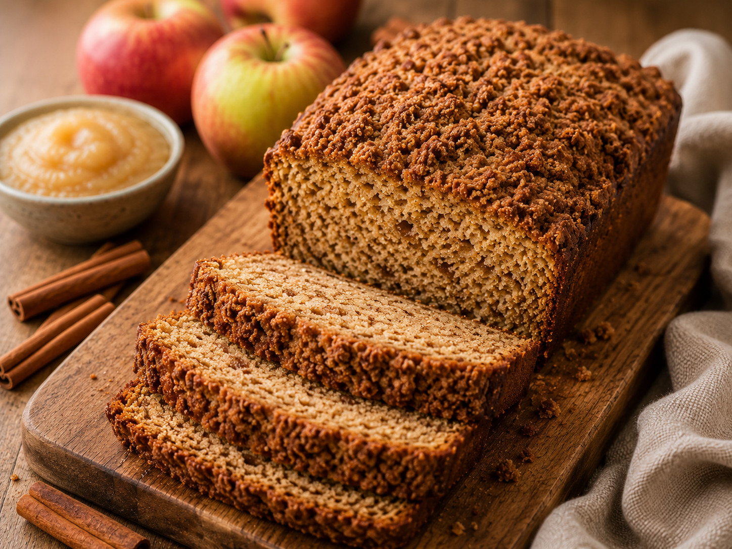 Photo of Moist Applesauce Bread Recipe with Cinnamon Crumb recipe