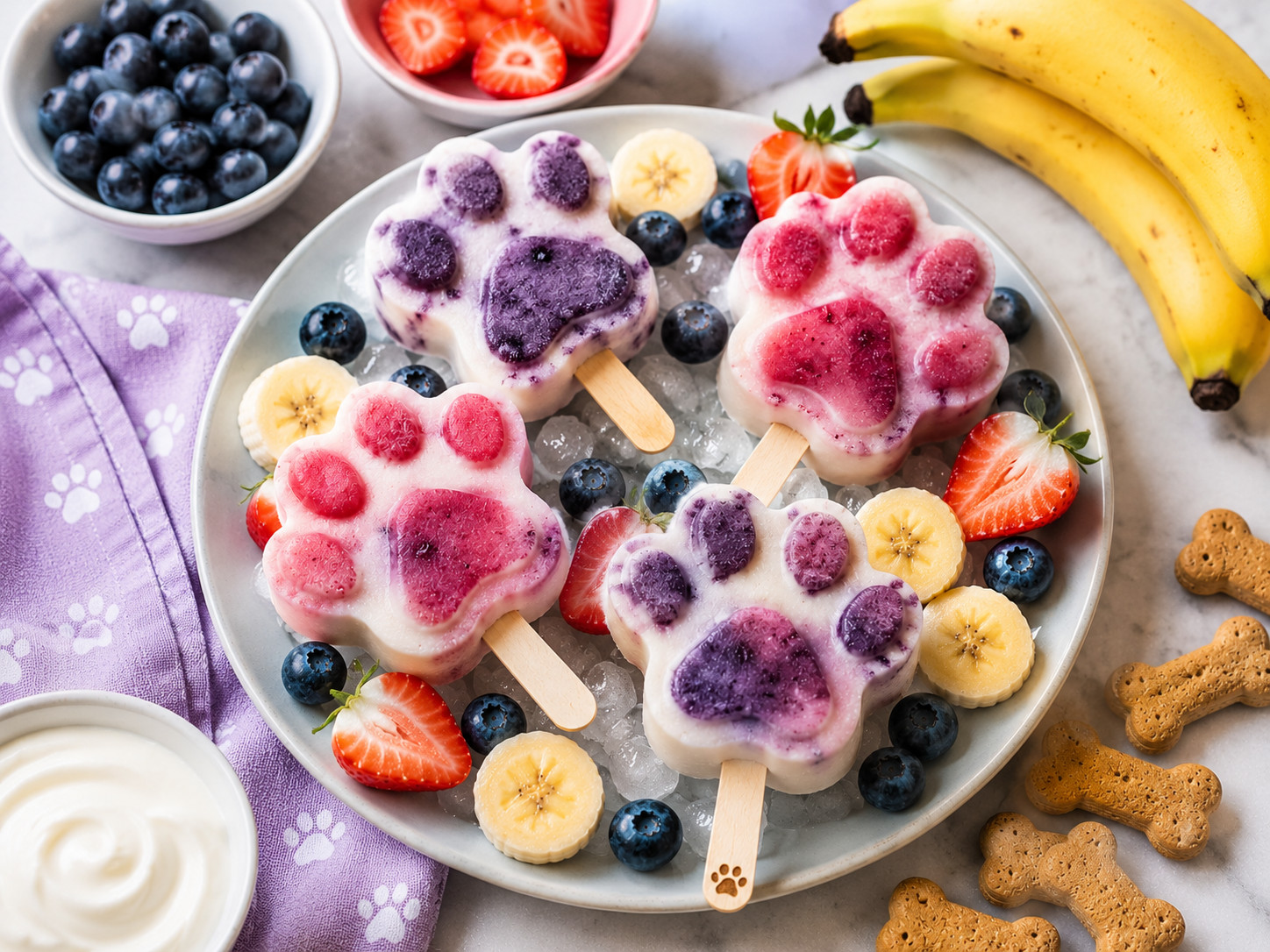 Photo of Creamy Berry-Banana Pupsicle Recipes — Frozen Yogurt Pops recipe