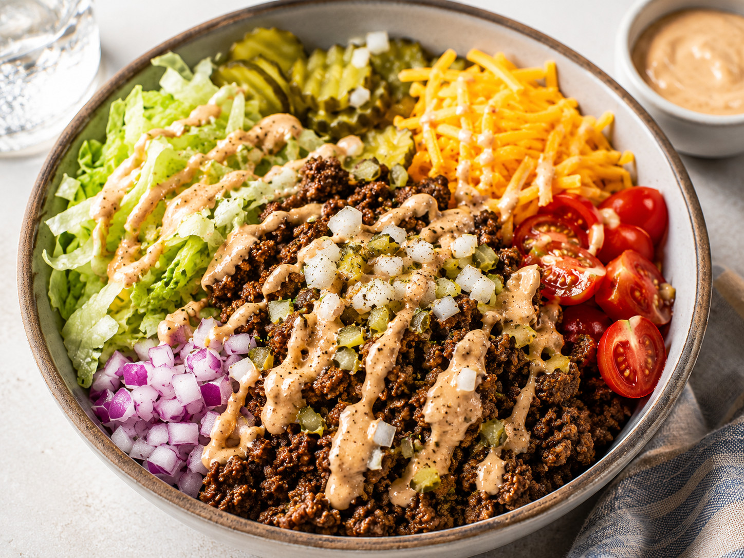 Photo of Loaded Burger Bowl Recipe with Classic Special Sauce recipe