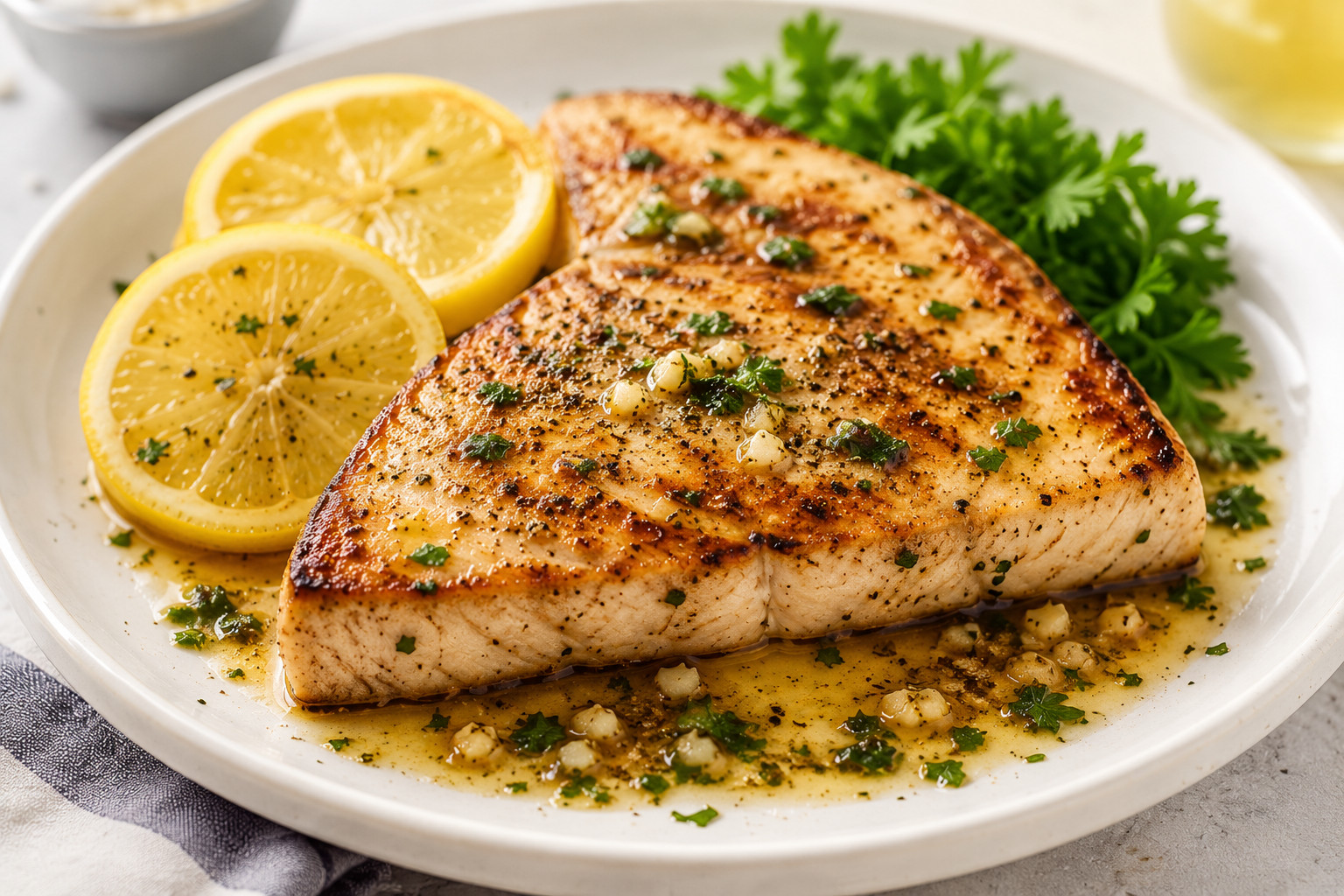 Photo of Lemon-Garlic Pan-Seared Swordfish Steaks recipe