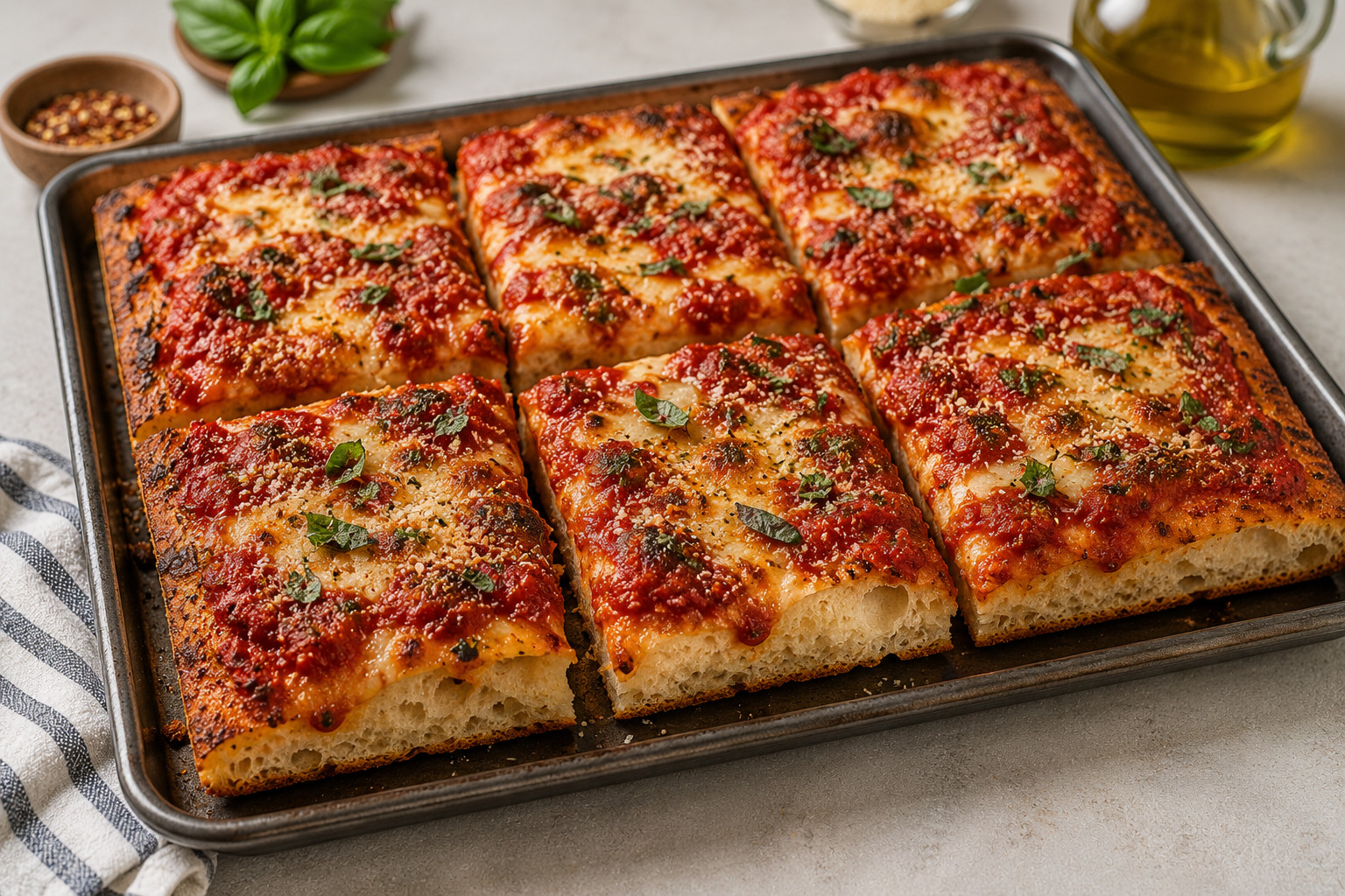 Photo of Sicilian Pizza Recipe — Thick Crispy Tray Pizza recipe