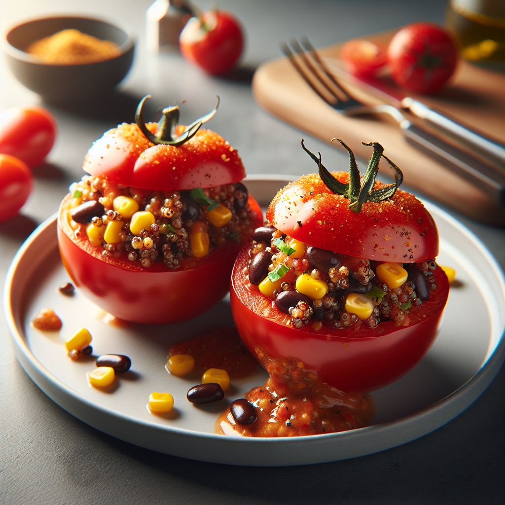 Photo of Savory Southwest Quinoa Stuffed Tomatoes recipe